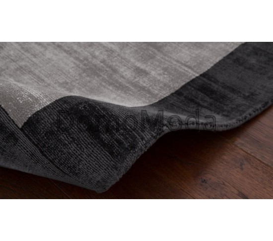 Килим з віскози Blade Border Charcoal Silver Купити в інтернет магазині ДомоМода фото 3 Килим з віскози Blade Border Charcoal Silver - Висока якість за найкращою ціною в Україні зображення 3.